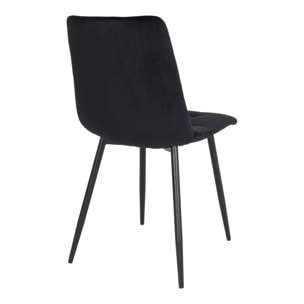 Set 2 sedie da pranzo Middelfart in velluto nero con gambe nere