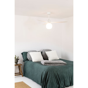 AMELIA L BALL LED Ventilateur de plafond blanc TUYA