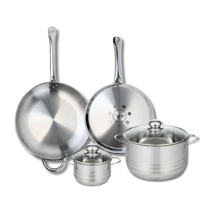 Ensemble de 2 Poêles de cuisson 28 et 32 cm et 2 faitouts 14 et 24 cm Elo Profi Brillant