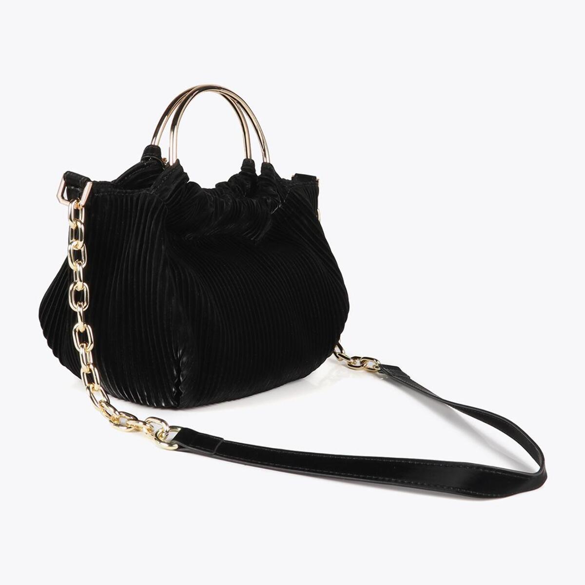 Piccola borsa plissettata effetto pelle cerata con etichetta 'bags lovers'