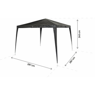 Tonnelle de jardin "Natacha 3" - 3 x 3 m - Gris