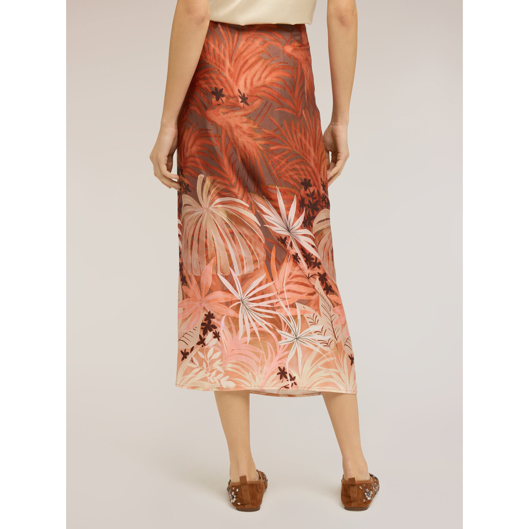 Motivi - Gonna effetto pareo in raso con stampa - Arancione