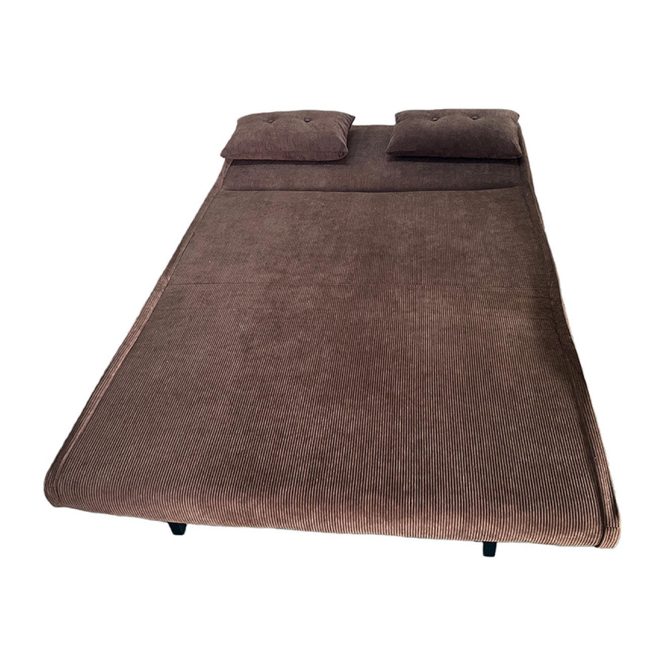 LIPIK Canapé convertible en velours côtelé chccolat 2 places