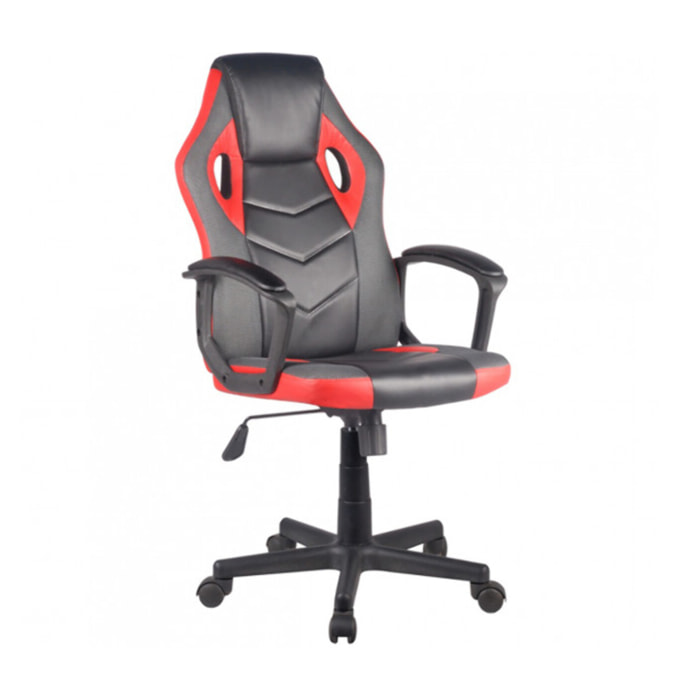 Fauteuil de gaming simili noir et rouge réglable - AXEL