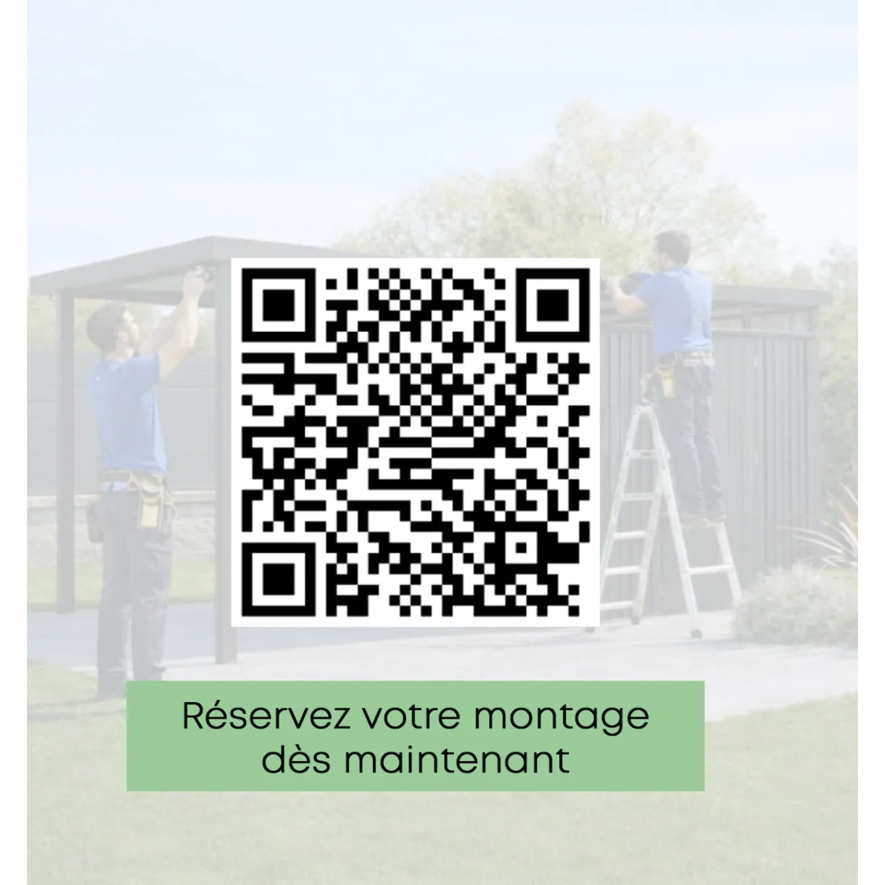 Garage métal gris Yardmaster 14 m² + kit d'ancrage