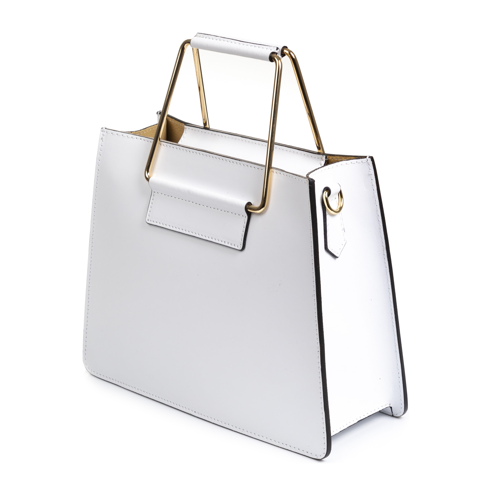 FIRENZE ARTEGIANI Agliano Borsa tote da donna. Vera Pelle Ruga Made in Italy 27x10x21 Cm. Colore bianco