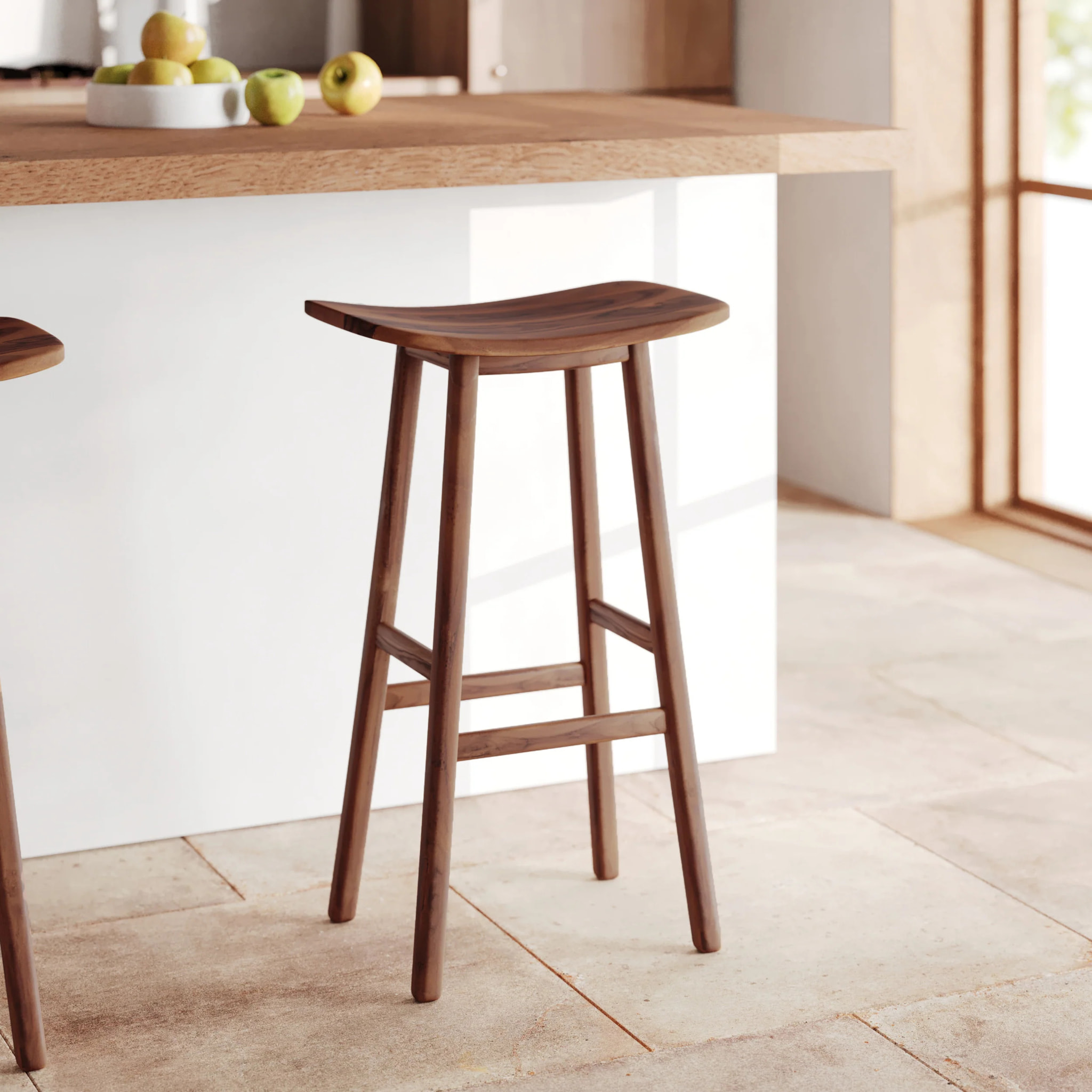 Tabouret de bar en bois de teck 77 cm - Vittoria