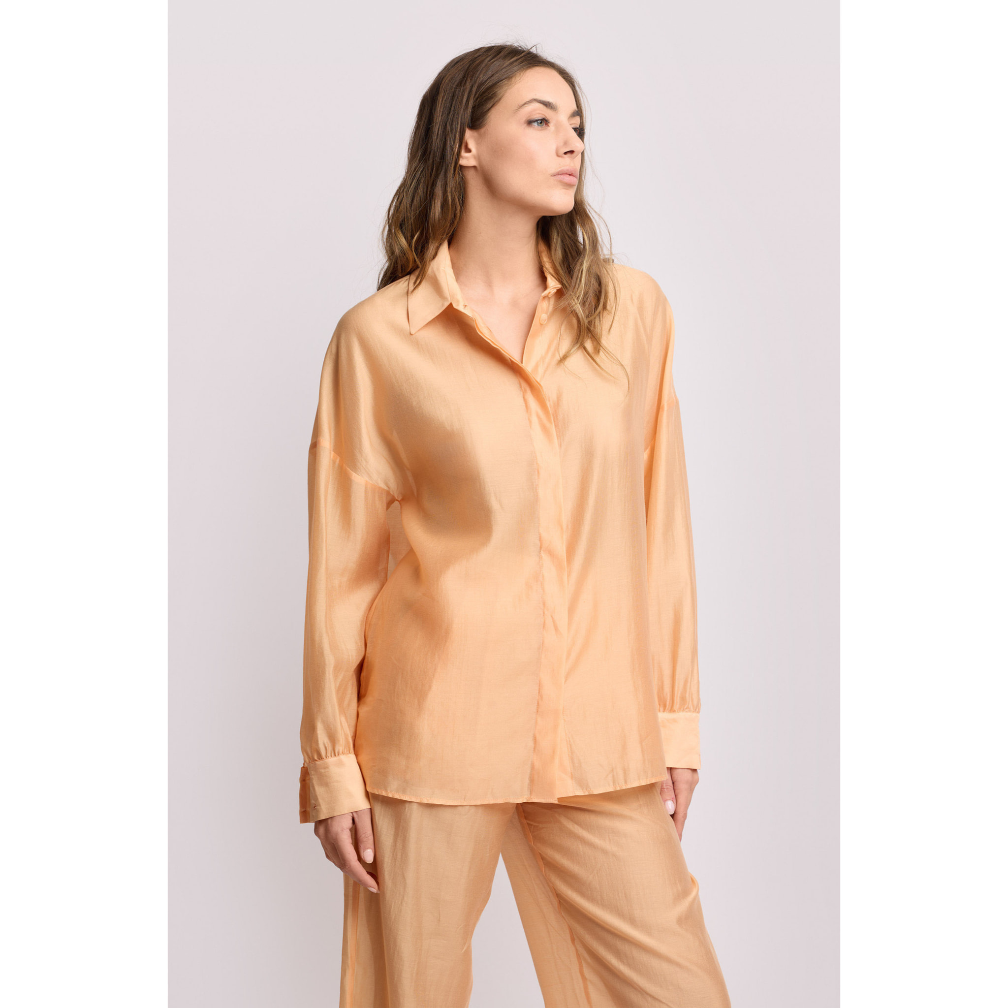 Kocca - Camicia elegante stile minimal Donna, Tinta unita, Colletto di camicia