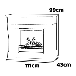 Washington - Camino a bioetanolo da terra 111x43xH99 cm, colore nero