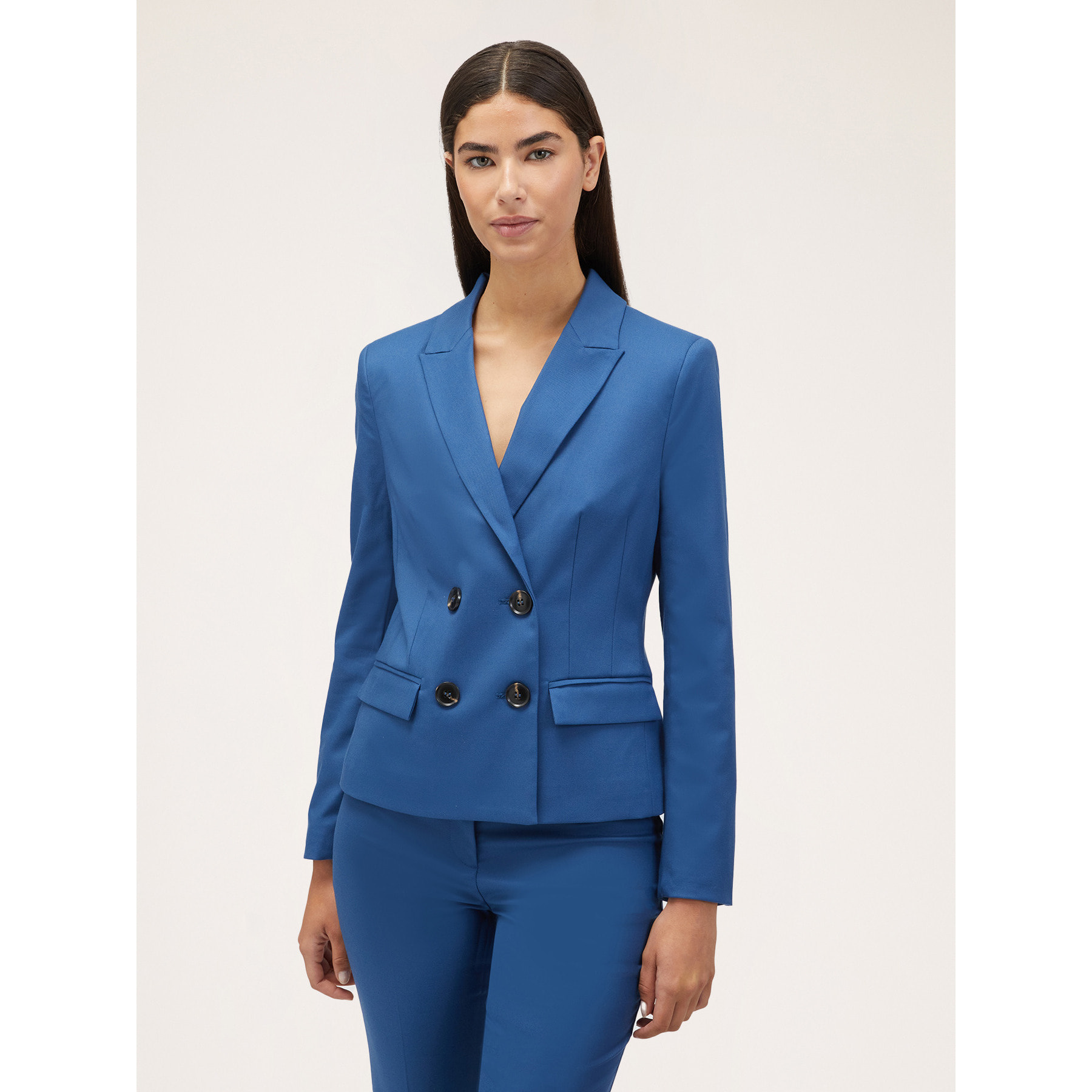 Motivi - Chaqueta cruzada de poliviscosa - Azul