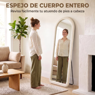 Espejo de Cuerpo Entero, 160x60 cm, Espejo de Pie, Marco Arqueado Aterciopelado, Independiente, Apoyado y de Pared, para Dormitorio, Salón, Vestidor