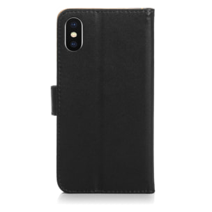 DAM Custodia a libro in ecopelle per iPhone X 7x2x14 cm. Colore nero