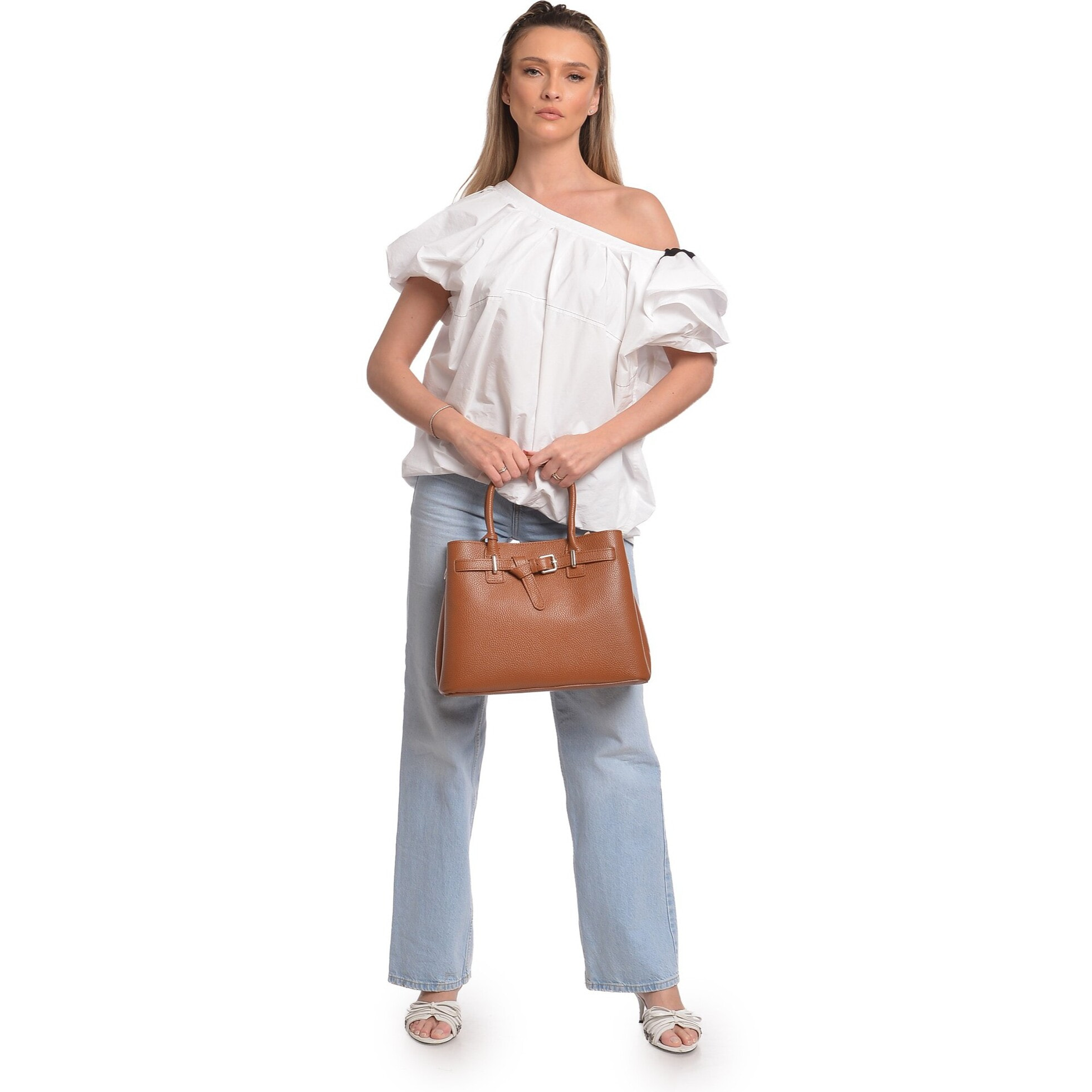 Borsa a mano Anna Luchini Cammello