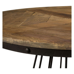 Table ronde 5 personnes en bois de cèdre et pied en métal D110 cm - Pralus