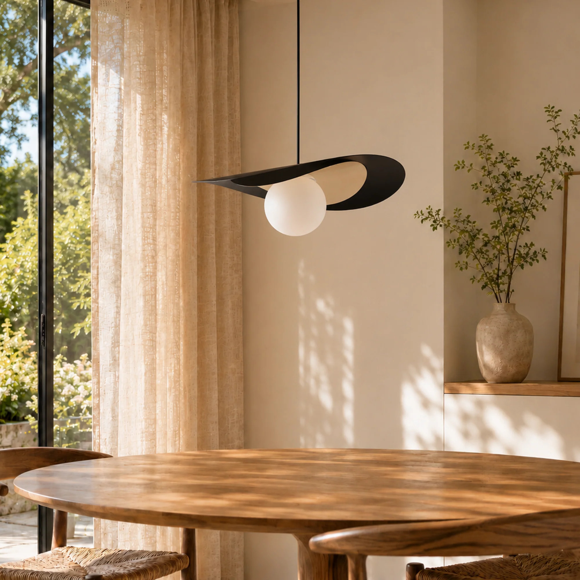 Suspension en métal noir et doré 50 cm - Iris