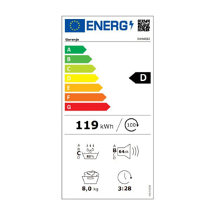 Sèche linge pompe à chaleur GORENJE DHNE82