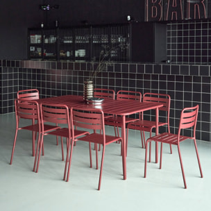 Table de jardin métal + 8 assises AMÉLIA