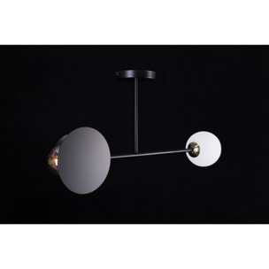 Lampada a sospensione Minerva in acciaio nero opaco