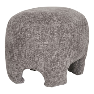Nazare - Pouf imbottito in tessuto grigio 53x41x38 cm