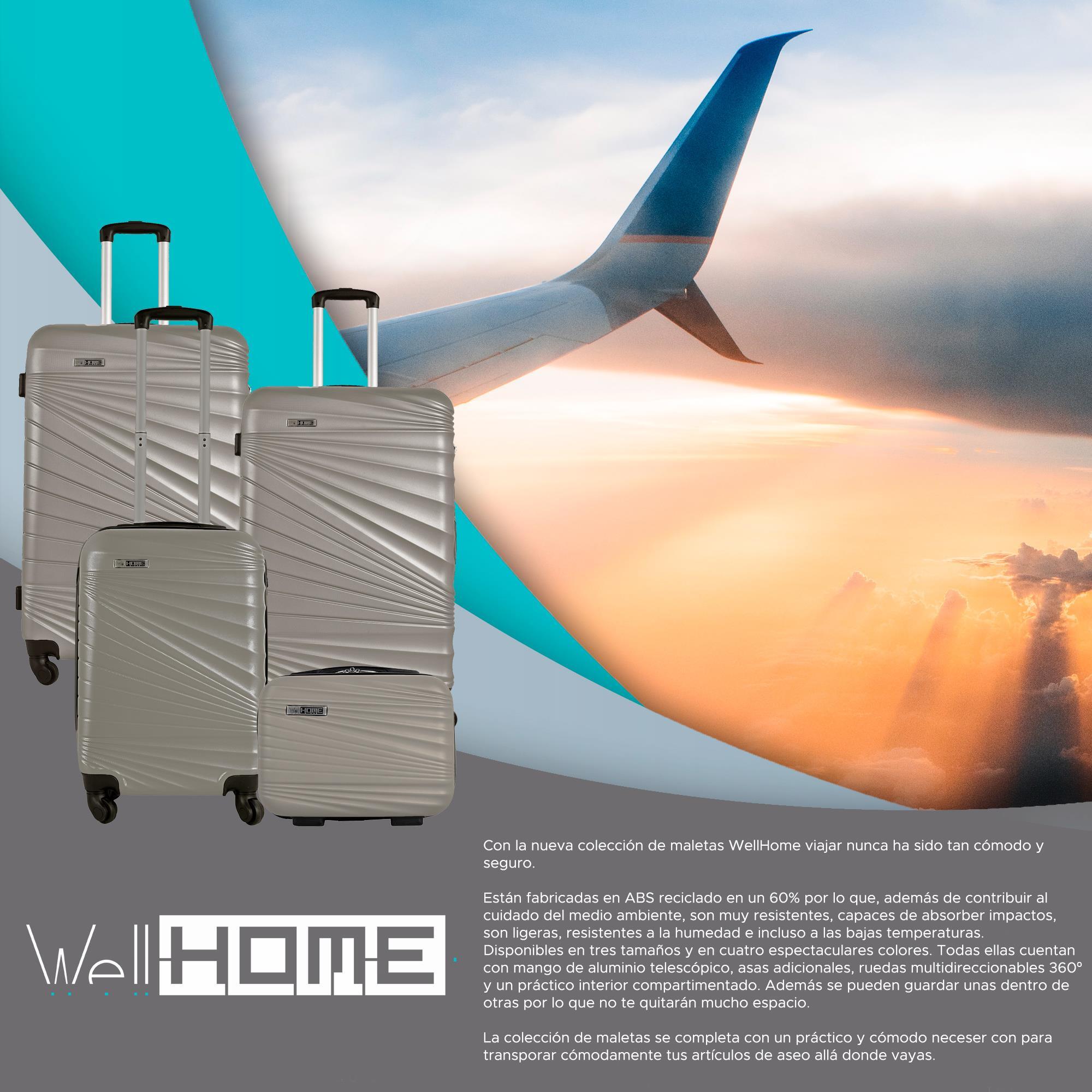 Juego de 4 maletas abs rígidas en plata nude metalizado