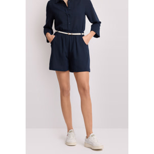 Kocca - Pantaloni corti con cintura Donna, Tinta unita