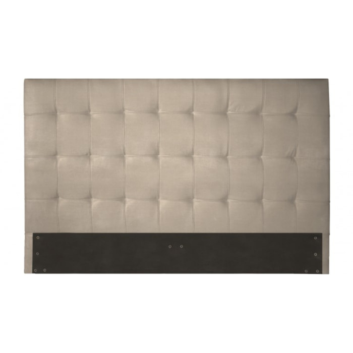 Lit Copa Cabana avec tête de lit capitonnée | cadre à lattes flexibles | Confort et Elégance | Montage simple rapide | Suédine | Beige
