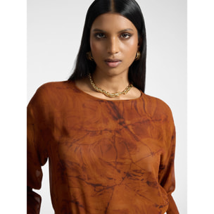 Elena Mirò - Blusa in georgette stampata - Arancione