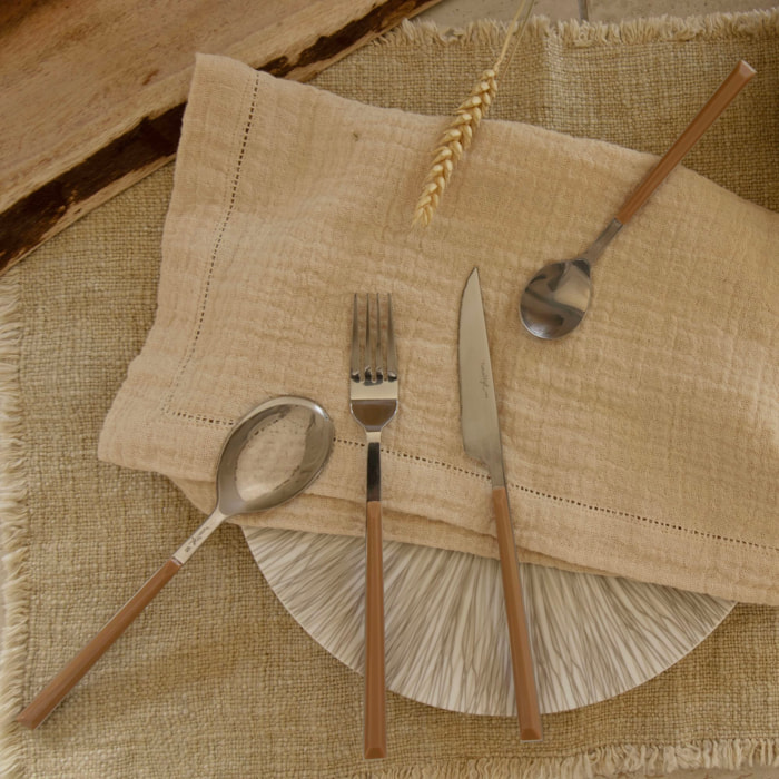 Lot de 6 cuillères de table marron en acier inoxydable COLORAMA