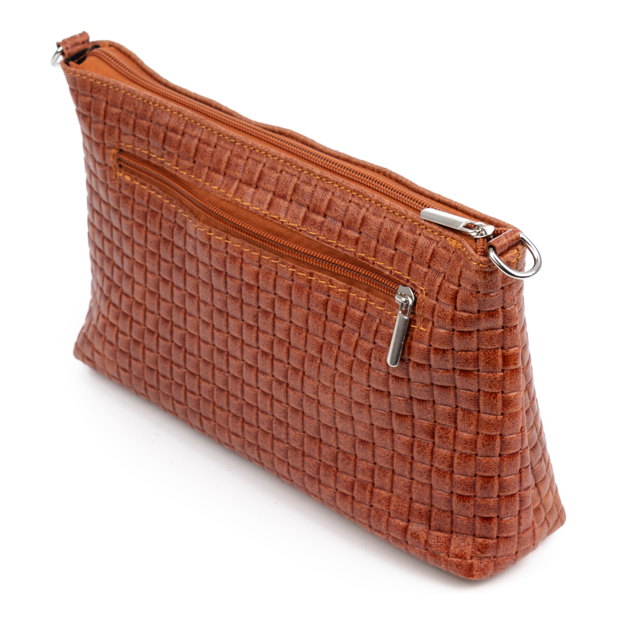 Zia Borsa a tracolla Donna. Pelle autentica Camoscio Incisione Geometrica.