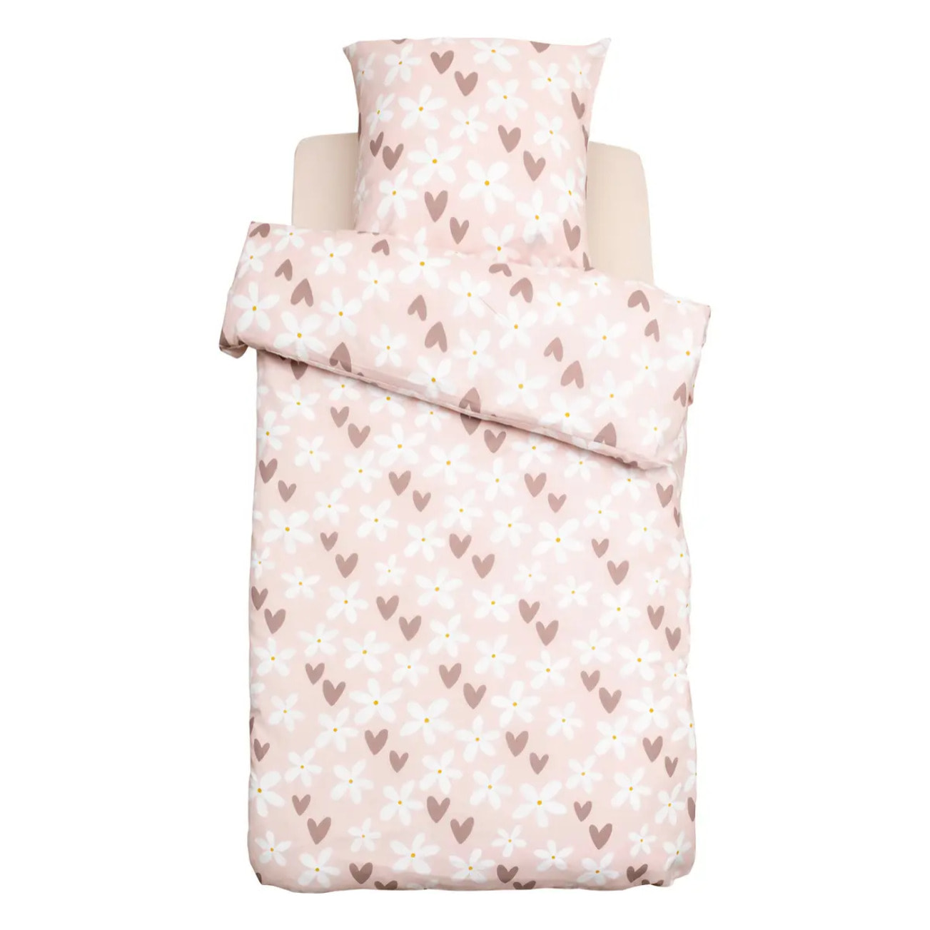 Parure de lit imprimée Billie 140x200 motif cœur