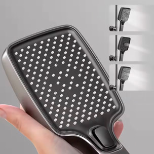 Juego de ducha de lluvia montado en pared con sistema multifunción, pantalla digital y efecto cascada. Con múltiples modos de agua.