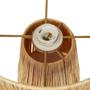Lampe à poser "Orane" raphia beige H34cm
