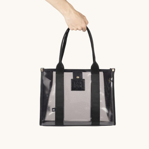Bolso Shopper Transparente con Neceser Interior JADE SHOPPER BLACK