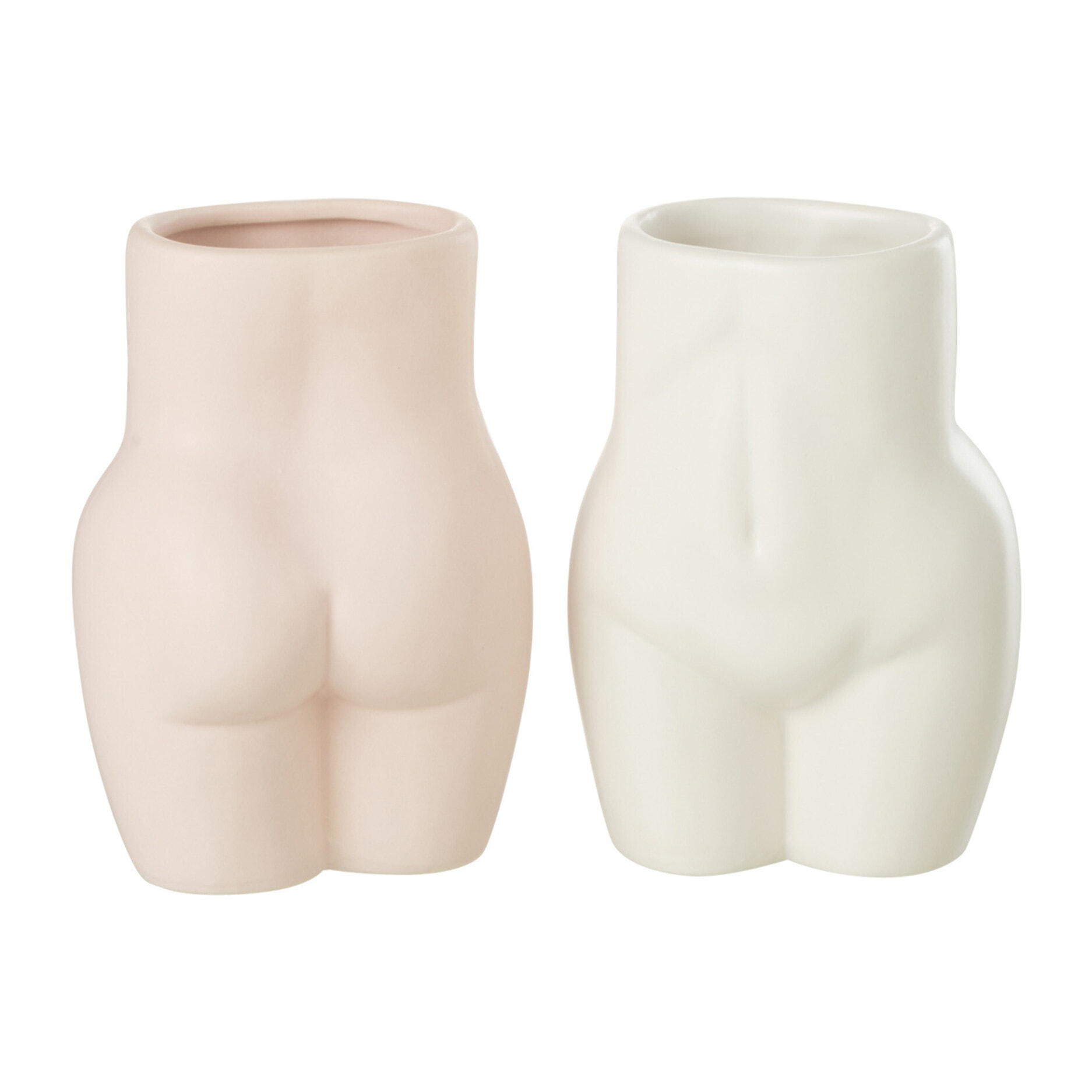 J-Line cache-pot Corps Dolomie - poterie - rose - 2 pcs - 16.5 cm de hauteur