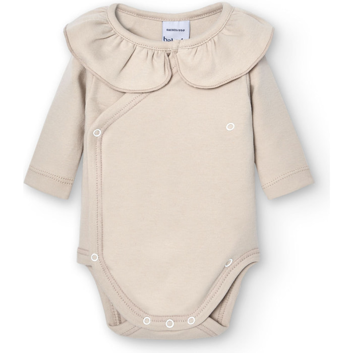 Body cruzado bebé manga larga volante