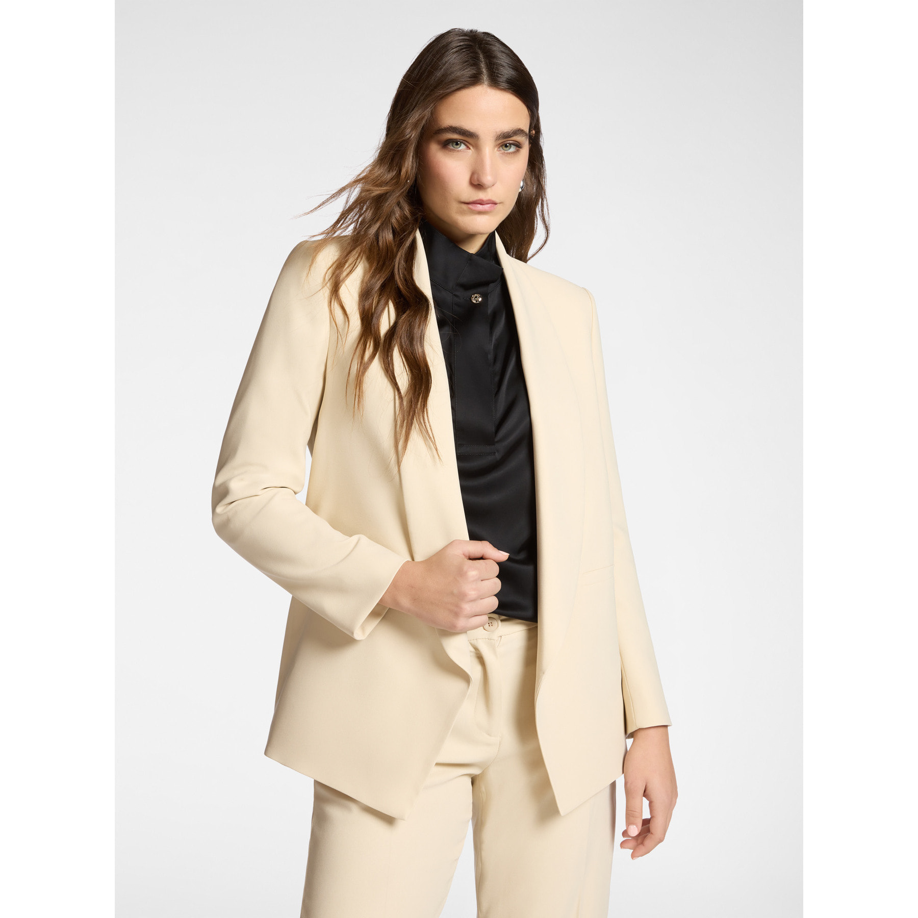 Elena Mirò - Chaqueta estructurada en crepé - Blanco
