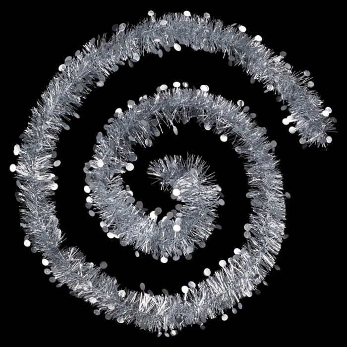 Guirlande pastilles embossées 10cmx2m 4 plis argent