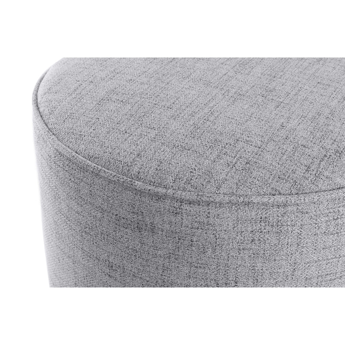 Pouf rond en tissu gris clair D40 cm COQ