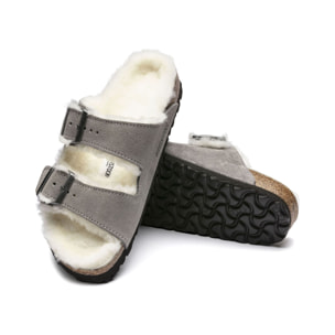 Sandali Birkenstock Arizona Shearling Grigio