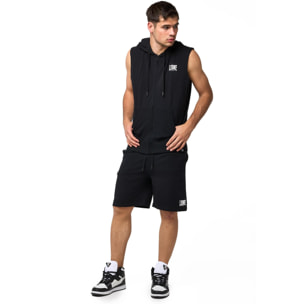 Sudadera de hombre Leone Sporty sin mangas con capucha y cremallera lisa