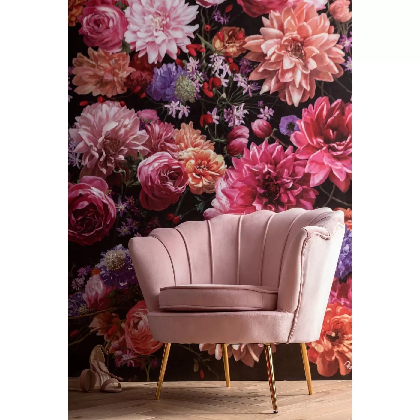 Tableau Touched bouquet de fleurs roses 140x200cm Kare Design