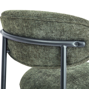Lot de 2 tabourets de bar en tissu chenille - ORLA