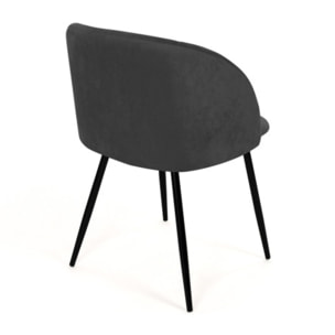 Chaises Nina en velours et pieds noirs