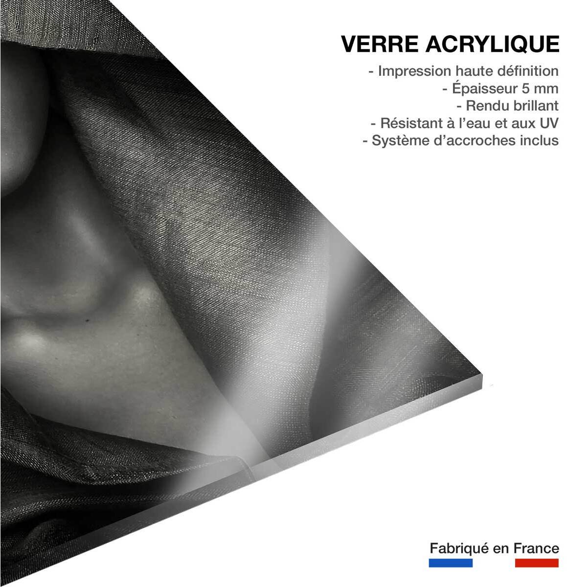 Tableau noir et blanc Portrait - Capuche Tableau plexiglas