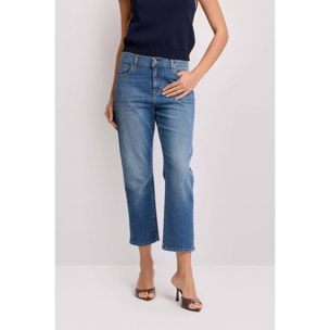 Kocca - Pantaloni denim fit cropped Donna, Denim
