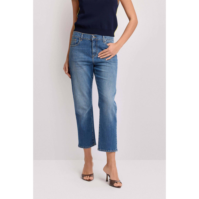 Kocca - Pantaloni denim fit cropped Donna, Denim