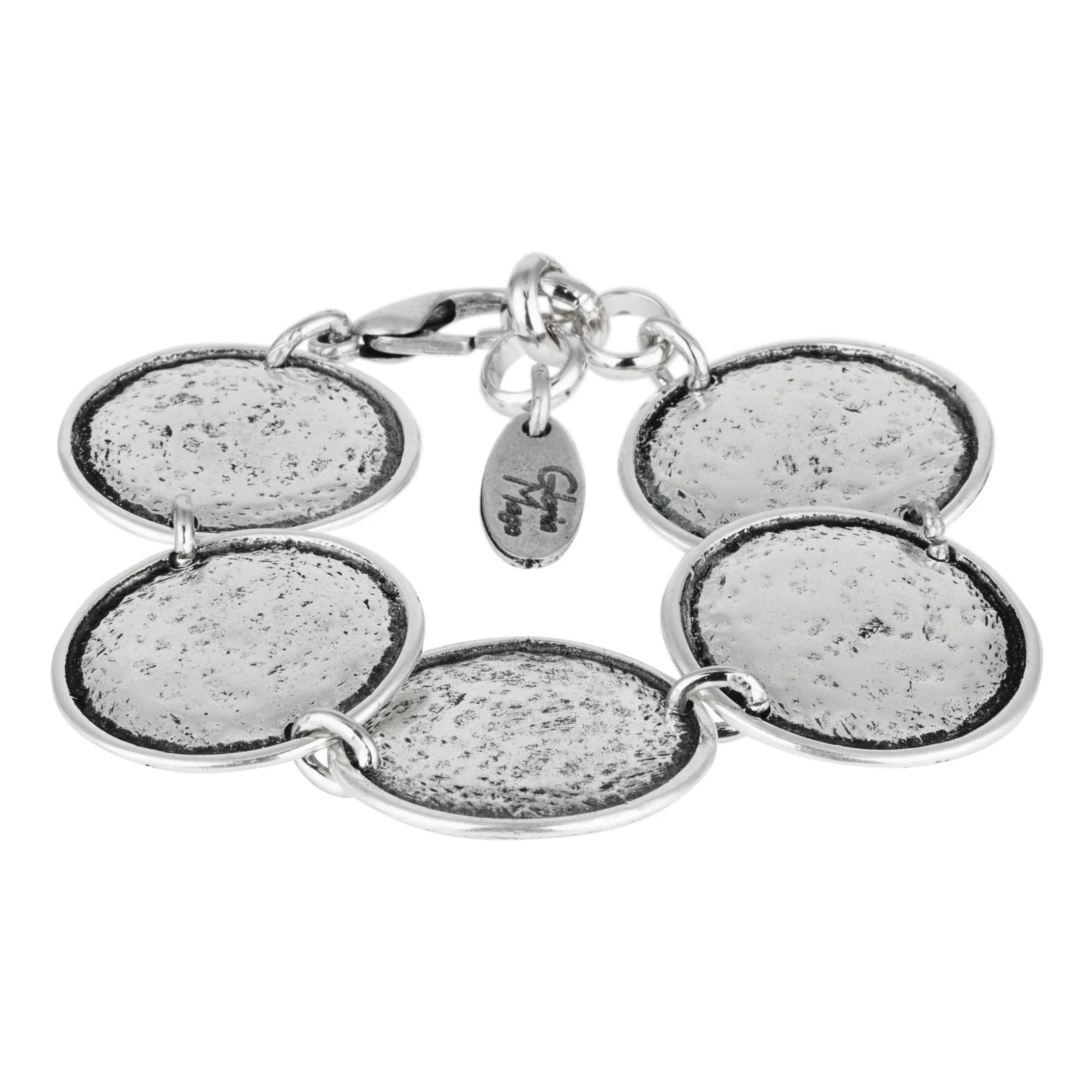 Pulsera plata chapas Moon plata zamak