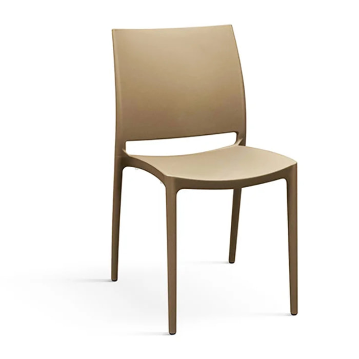 Set di 6 sedie NORTH BEACH in polipropilene tortora