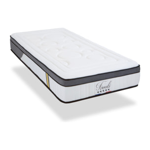Ensemble Matelas Tivoli & Sommier KIT15, 25 cm, Mémoire de Forme et Mousse Supersoft, technologie Tri-Lattes, Soutien Ferme