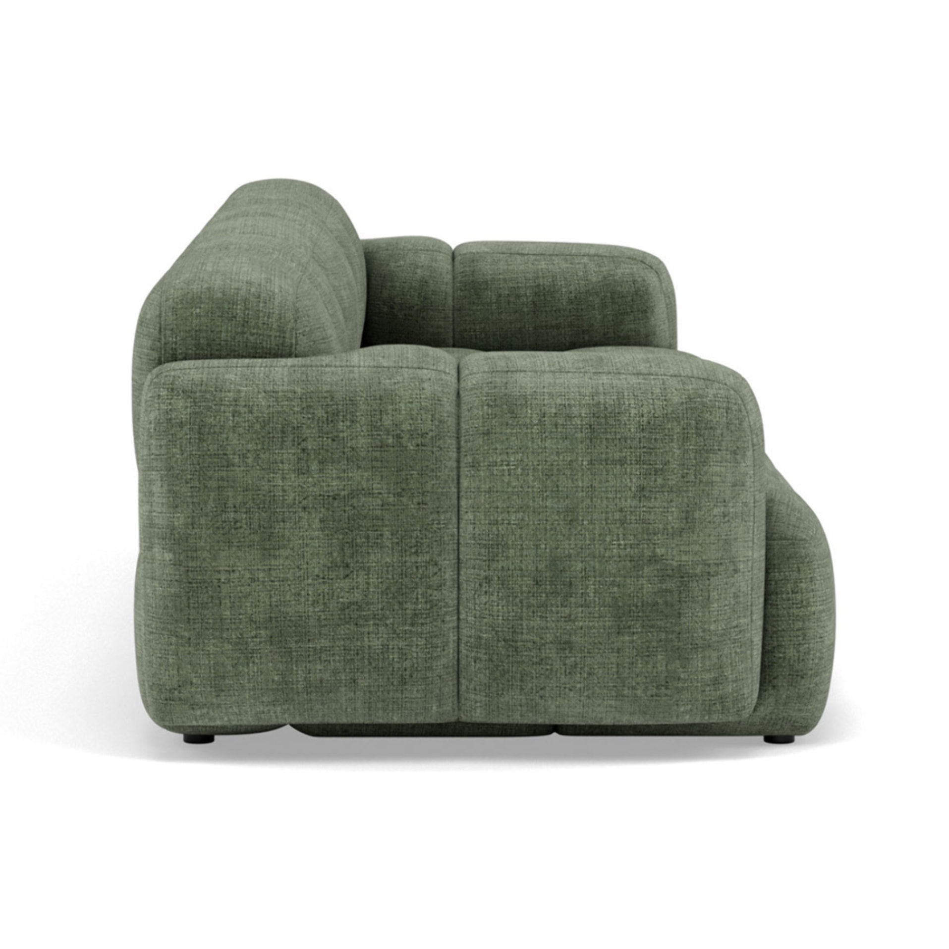 Grace - canapé modulable 3 places en velours texturé - Vert sauge